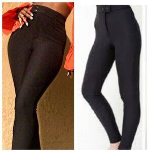 American Apparel Black Ribbed Skinny Pants Leggings Like Rider Pants